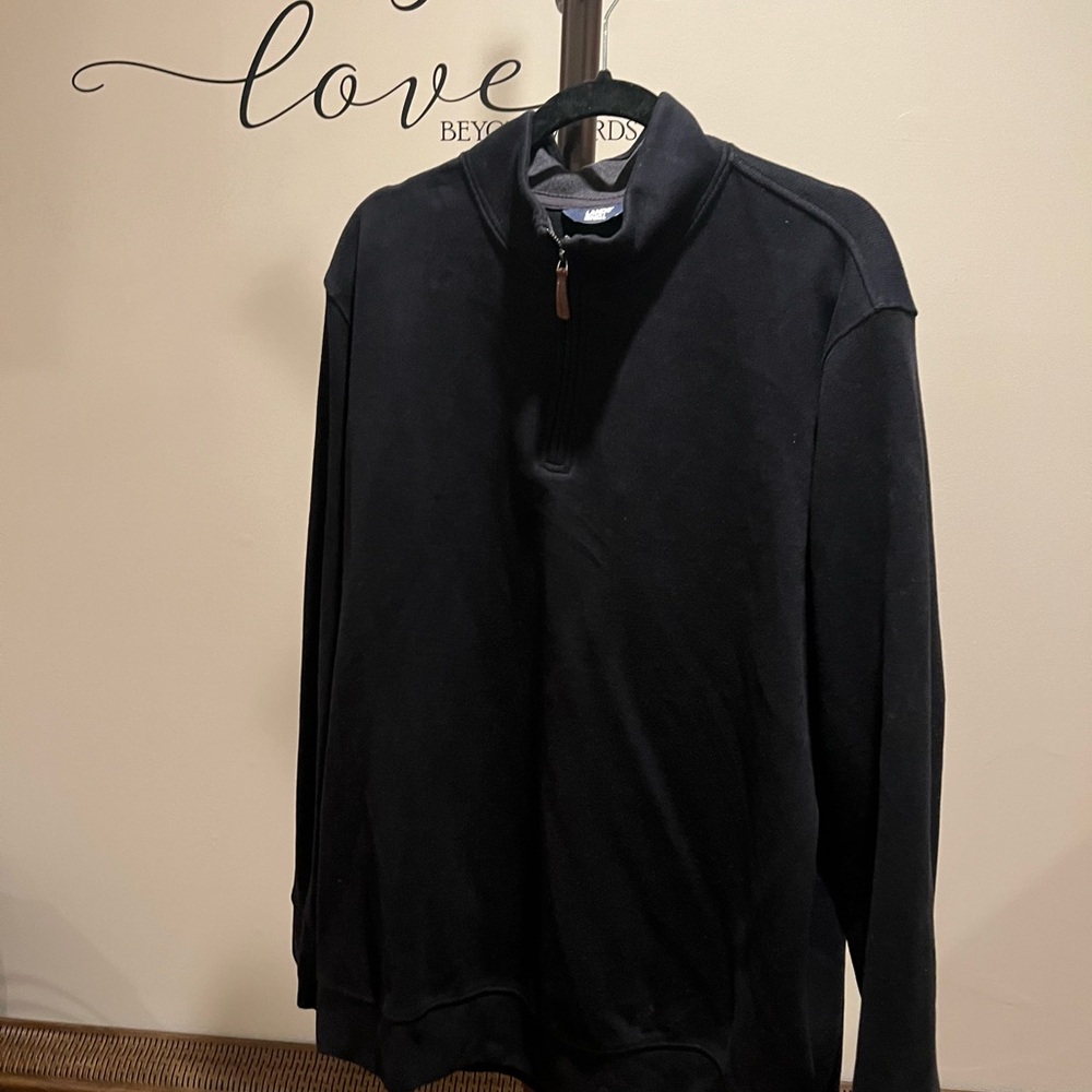 BUNDLE FOR$10 Lands' End Navy and Black Quarter-Zip Pullover - Picture 4 of 5